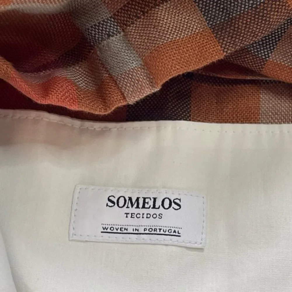 Bonobos Men's  Plaid Rust‎ Color Long Sleeve 100% Linen Anorak Size Small NEW